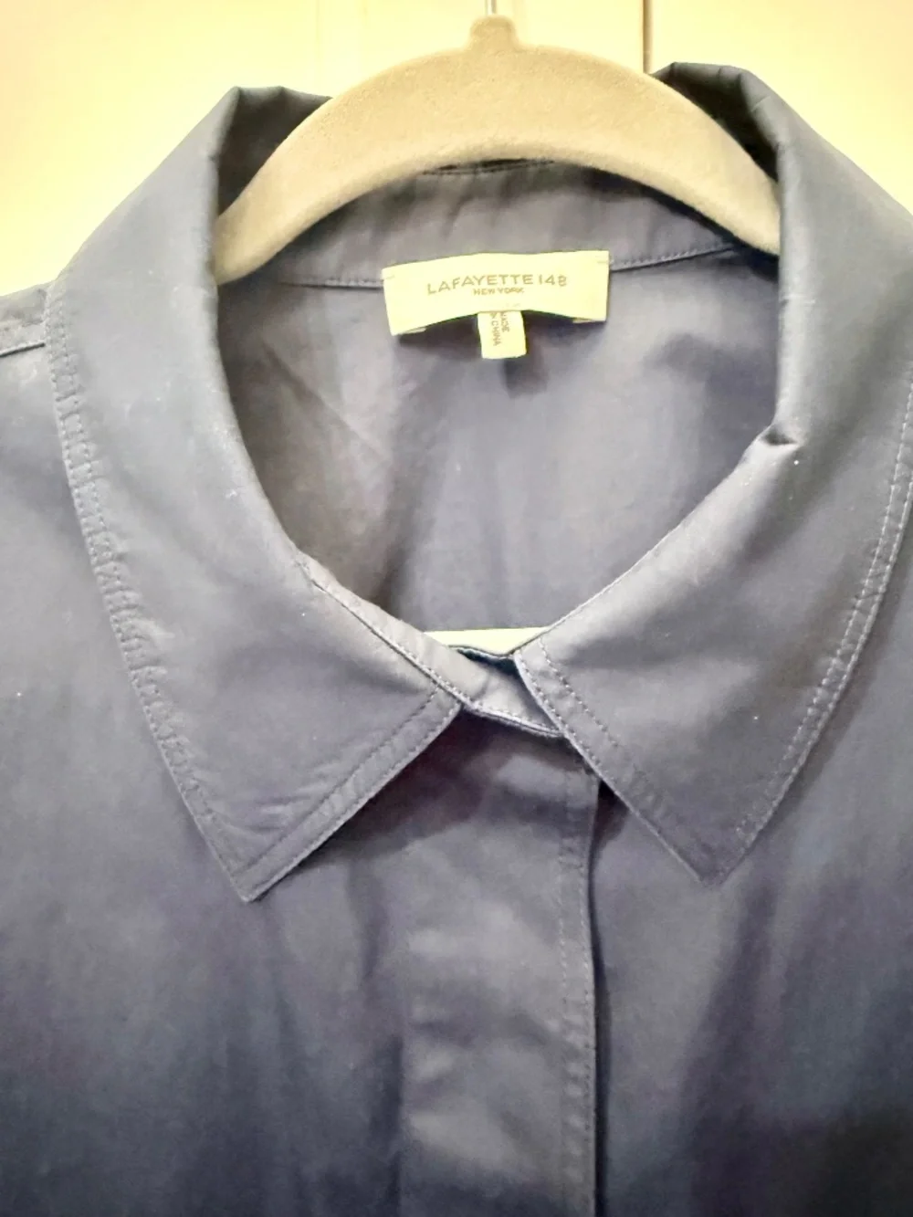 Lafayette 148 New York Shirt Split Back Cotton XL - Picture 7 of 8